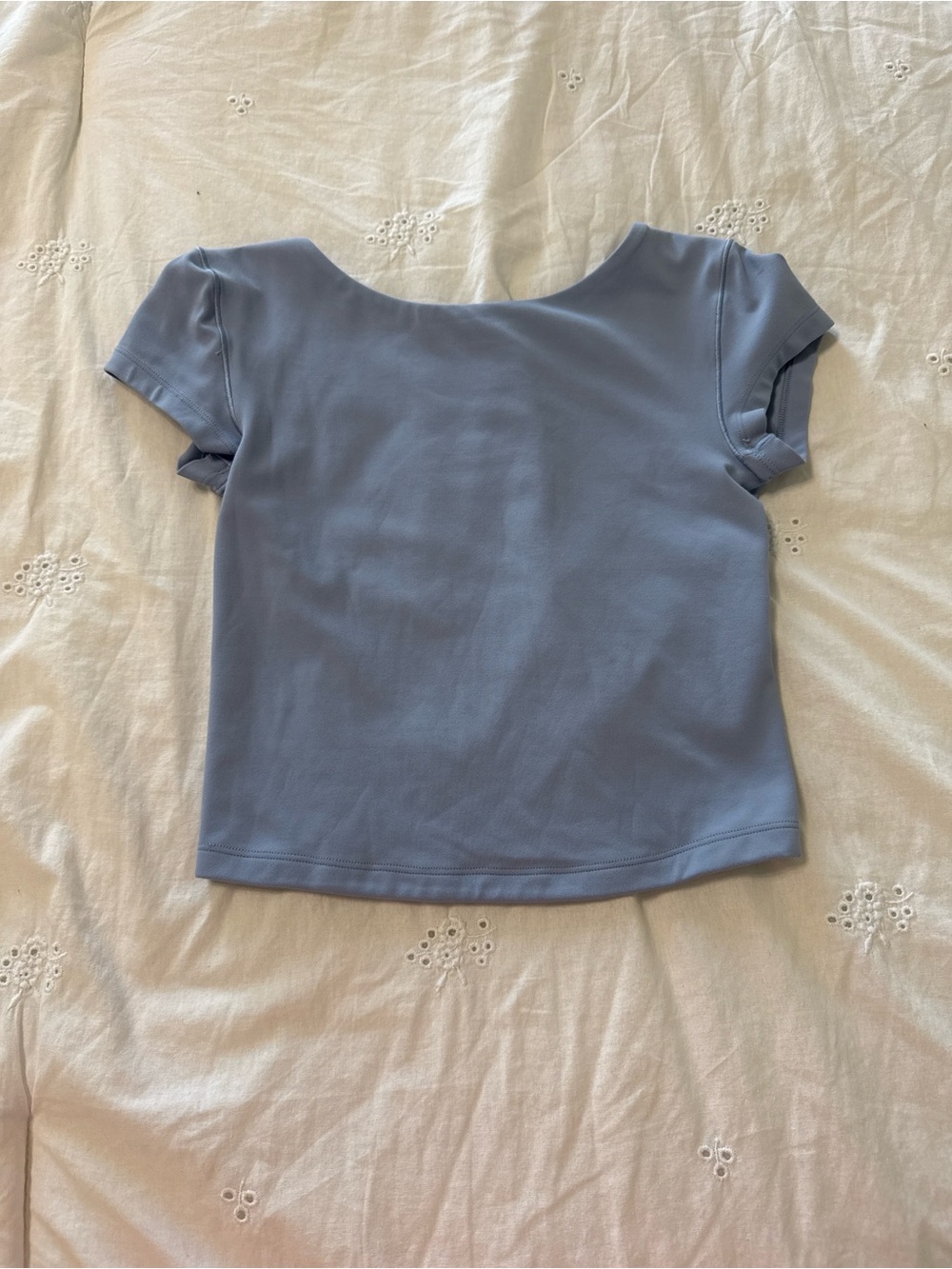 Scoop Neck Crop Top in Light Blue